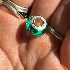 NEW sterling silver and turquoise beveled bead